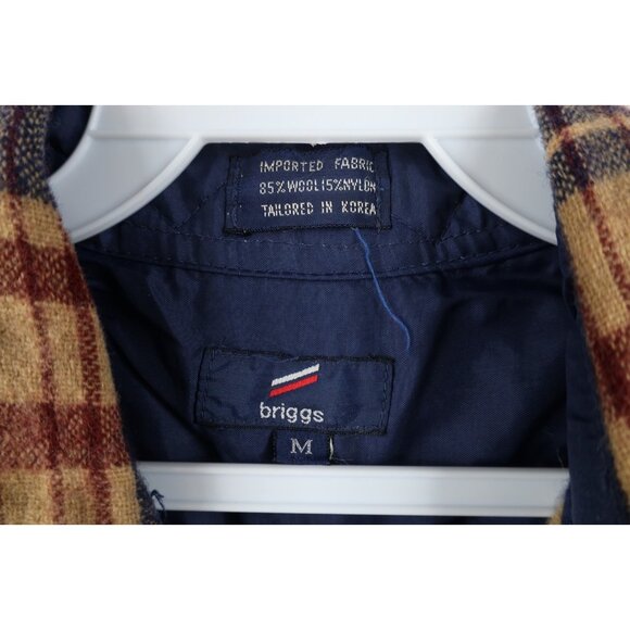 Vtg 70s 80s Streetwear Mens Medium Wool Blend Knit Collared Button Shirt Plaid - Picture 8 of 11